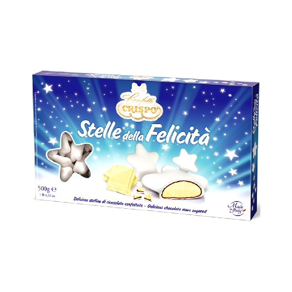Stelle della Felicità Bianche Perlate Crispo: 500 g di confetti bianchi ideali per confettata