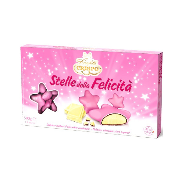 Stelle della Felicità Rosa Perlato Crispo: 500 g di confetti rosa ideali per confettata
