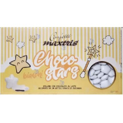 Maxtris Stelline Bianche: 500 g di confetti bianchi, stelle di cioccolato, ideali per confettata