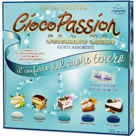 Ciocopassion Lieto Evento Selection Color celeste Crispo: 500 g di confetti celesti sfumati Ciocopassion Lieto Evento Selection Color celeste Crispo: 500 g di confetti celesti sfumati