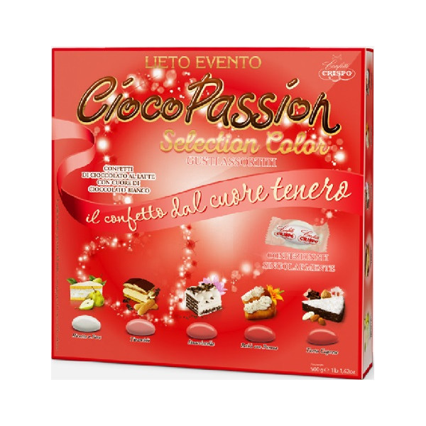 Ciocopassion Lieto Evento Selection Color rosso Crispo: 500 g di confetti rossi sfumati