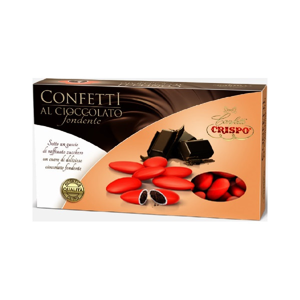 Confetti rossi Crispo al cioccolato fondente: 1 kg di confetti speciali per laurea