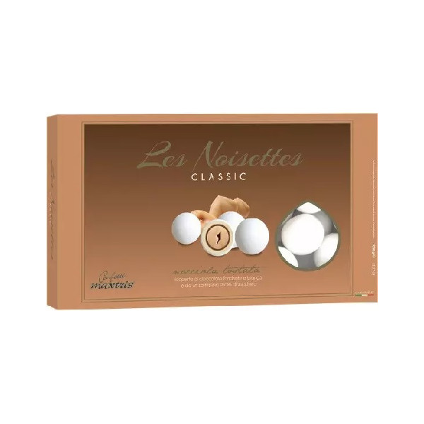 Le Noisettes Bianco Maxtris: 1 Kg di confetti tondi bianchi alla nocciola ideali per confettata