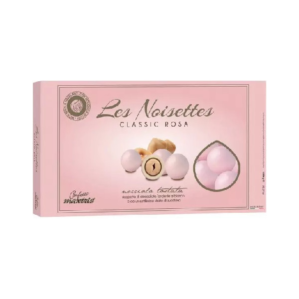 Le Noisettes Rosa Maxtris: 1 Kg di confetti tondi rosa alla nocciola ideali per confettata
