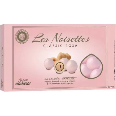Le Noisettes Rosa Maxtris: 1 Kg di confetti tondi rosa alla nocciola ideali per confettata Le Noisettes Rosa Maxtris: 1 Kg di confetti tondi rosa alla nocciola ideali per confettata