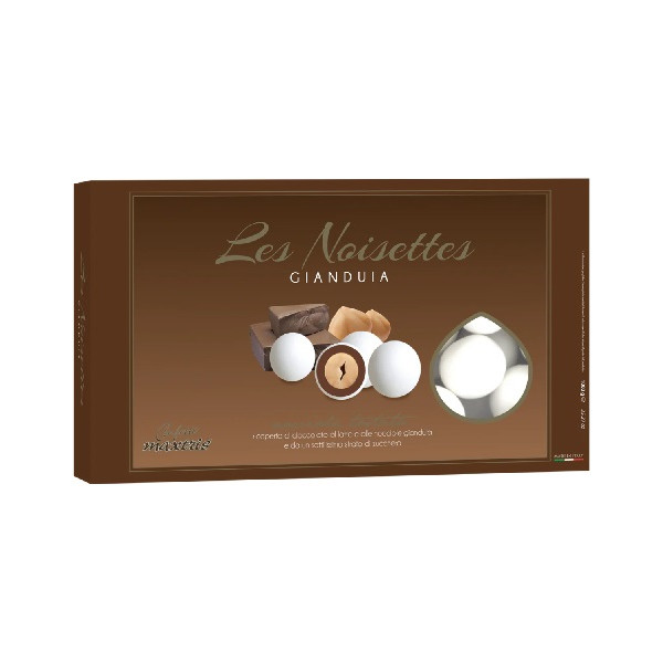 Le Noisettes Gianduia Maxtris: 1 Kg di confetti tondi bianchi alla nocciola ideali per confettata