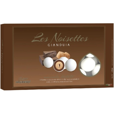 Le Noisettes Gianduia Maxtris: 1 Kg di confetti tondi bianchi alla nocciola ideali per confettata Le Noisettes Gianduia Maxtris: 1 Kg di confetti tondi bianchi alla nocciola ideali per confettata