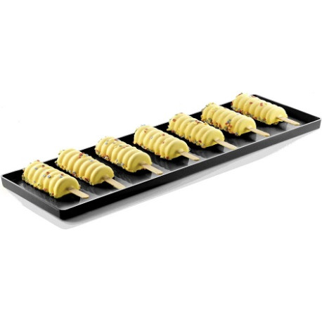 V Gel 03 nero Silikomart: set 2 vassoi neri in policarbonato ideali per gelati e monoporzioni 119x395,5xh13 mm V Gel 03 nero Silikomart: set 2 vassoi neri in policarbonato ideali per gelati e monoporzioni 119x395,5xh13 mm
