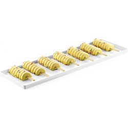 V Gel 03 bianco Silikomart: set 2 vassoi bianchi policarbonato ideali per gelati e monoporzioni 119x395,5xh13 mm