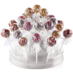 Pop stand white Silikomart: espositore 3 piani bianco per cake pops easy pops e finger mini su stecco ø22,5xh11 cm