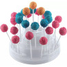 Pop stand white Silikomart: espositore 3 piani bianco per cake pops easy pops e finger mini su stecco ø22,5xh11 cm Pop stand white Silikomart: espositore 3 piani bianco per cake pops easy pops e finger mini su stecco ø22,5xh11 cm