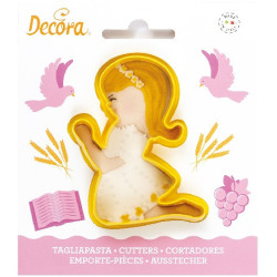 Tagliapasta comunione bimba Decora: sagoma in plastica a forma di bambina 9x5xh2,2 cm