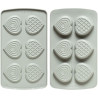 Duo Cuore Decora: coppia di stampi silicone con 6 cuori 6,8x6,3xh2,3 cm ideali per biscotto gelato Duo Cuore Decora: coppia di stampi silicone con 6 cuori 6,8x6,3xh2,3 cm ideali per biscotto gelato