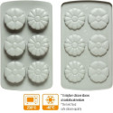 Duo Fiore Decora: coppia di stampi silicone con 6 fiori ø6,7xh2,3 cm ideali per biscotto gelato
