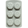 Duo Fiore Decora: coppia di stampi silicone con 6 fiori ø6,7xh2,3 cm ideali per biscotto gelato