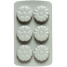Duo Fiore Decora: coppia di stampi silicone con 6 fiori ø6,7xh2,3 cm ideali per biscotto gelato Duo Fiore Decora: coppia di stampi silicone con 6 fiori ø6,7xh2,3 cm ideali per biscotto gelato