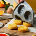 Duo Tondo Decora: coppia di stampi silicone con 6 dischi ø6,5xh2,3 cm ideali per biscotto gelato