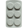 Duo Tondo Decora: coppia di stampi silicone con 6 dischi ø6,5xh2,3 cm ideali per biscotto gelato Duo Tondo Decora: coppia di stampi silicone con 6 dischi ø6,5xh2,3 cm ideali per biscotto gelato