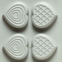 Duo Cuore Decora stampo silicone 6 cuori 6,8x6,3xh2,3 cm set 2 pz
