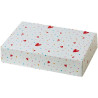 Scatola regalo rettangolare portadolci cuoricini Decora: box auto-montante in cartoncino 23x16xh5 cm Scatola regalo rettangolare portadolci cuoricini Decora: box auto-montante in cartoncino 23x16xh5 cm