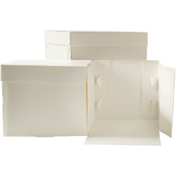 Scatola rettangolare per dolci lato 30,5x40,5xh25 cm in cartoncino bianco Decora