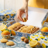 Scatola regalo rettangolare portadolci piastrella limoni Decora: box auto-montante in cartoncino 23x16xh5 cm Scatola regalo rettangolare portadolci piastrella limoni Decora: box auto-montante in cartoncino 23x16xh5 cm