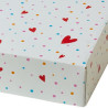 Scatola regalo rettangolare portadolci cuoricini Decora: box auto-montante in cartoncino 23x16xh5 cm Scatola regalo rettangolare portadolci cuoricini Decora: box auto-montante in cartoncino 23x16xh5 cm