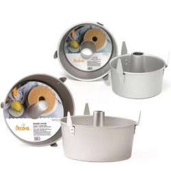 Decora Chiffon Cake in Alluminio Anodizzato (Ø17,5/25cm) – Tortiera Antiaderente per Ciambellone Americano