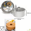 Stampo angel food cake di ø17,5xh8,5 cm da Decora: tortiera per chiffon cake in alluminio anodizzato