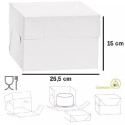 Scatola quadrata per dolci 26,5x26,5 cm ed altezza 15 cm in cartoncino uso alimentare colore bianca