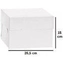 Scatola quadrata per dolci 26,5x26,5 cm ed altezza 15 cm in cartoncino uso alimentare colore bianca