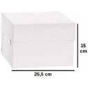 Scatola quadrata per dolci 26,5x26,5 cm ed altezza 15 cm in cartoncino uso alimentare colore bianca
