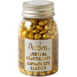 Mini lenti al cioccolato al latte oro da ø10 mm e 80 g di Decora