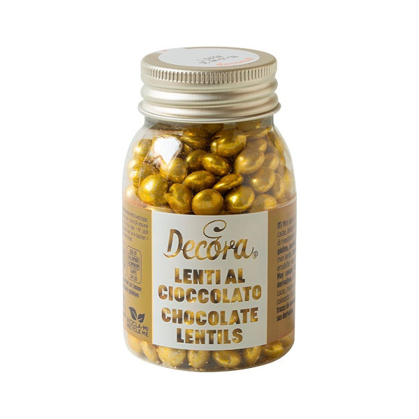 Mini lenti al cioccolato al latte oro da ø10 mm e 80 g di Decora