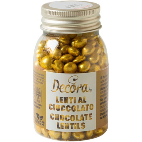 Mini lenti al cioccolato al latte oro da ø10 mm e 80 g di Decora
