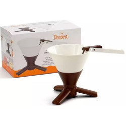 Imbuto Dosatore con Base Decora (Ø13×H12,5cm) – Con Colino in Plastica per Cioccolato e Glasse Fluide