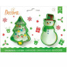 Set 2 tagliapasta 1 albero di natale e 1 pupazzo di neve in plastica da Decora