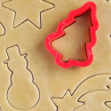 Set 2 tagliapasta 1 albero di natale e 1 pupazzo di neve in plastica da Decora