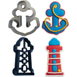 Tagliapasta mare Decora 1 tagliapasta ancora e 1 tagliapasta faro in plastica