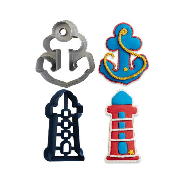 Tagliapasta mare Decora 1 tagliapasta ancora e 1 tagliapasta faro in plastica
