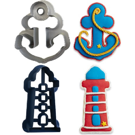 Tagliapasta mare Decora 1 tagliapasta ancora e 1 tagliapasta faro in plastica Tagliapasta mare Decora 1 tagliapasta ancora e 1 tagliapasta faro in plastica