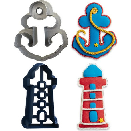 Tagliapasta mare Decora 1 tagliapasta ancora e 1 tagliapasta faro in plastica