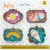 Mini tagliapasta cornici in plastica Decora set 4 taglia-biscotti Mini tagliapasta cornici in plastica Decora set 4 taglia-biscotti