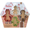 Gingerbread family Decora set 4 taglia biscotti la famiglia di pan di zenzero in plastica