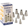 Set 10 cornetti lisci in acciaio inox da ø4 a ø18 mm Decora Set 10 cornetti lisci in acciaio inox da ø4 a ø18 mm Decora