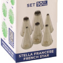 Set 10 cornetti stella francese in acciaio inox da ø4 a ø18 mm Decora