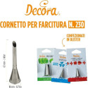 Bocchetta numero 230 o Cornetto Speciale per farcitura in acciaio inox ø1,8xh6,3 cm da Decora