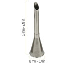Bocchetta numero 230 o Cornetto Speciale per farcitura in acciaio inox ø1,8xh6,3 cm da Decora