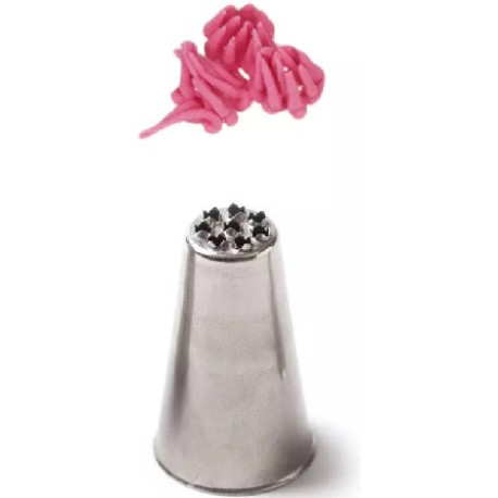 Cornetto multiforo 234 inox Decora: bocchetta in acciaio inox senza punti di saldatura di ø2,5xh4 cm confezionato in blister