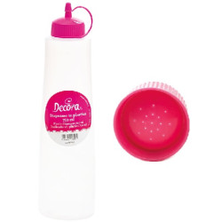 Kit Bottiglia dispenser 750 ml e tappo bucherellato annaffiatore per bagna in plastica da Decora